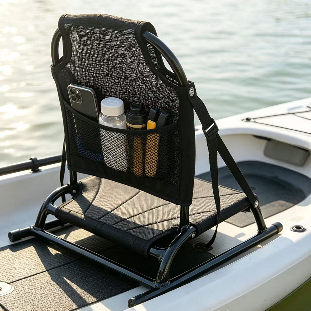Fishing Kayak Paddle - เบาะนั่งพนักพิงอลูมิเนียมแบบพกพาสำหรับเรือคายัค ซัพ แพดเดิลบอร์ด ตกปลา เซิร์ฟบอร์ด เก้าอี้พนักพิงแบบถอดได้สำหรับเรือ