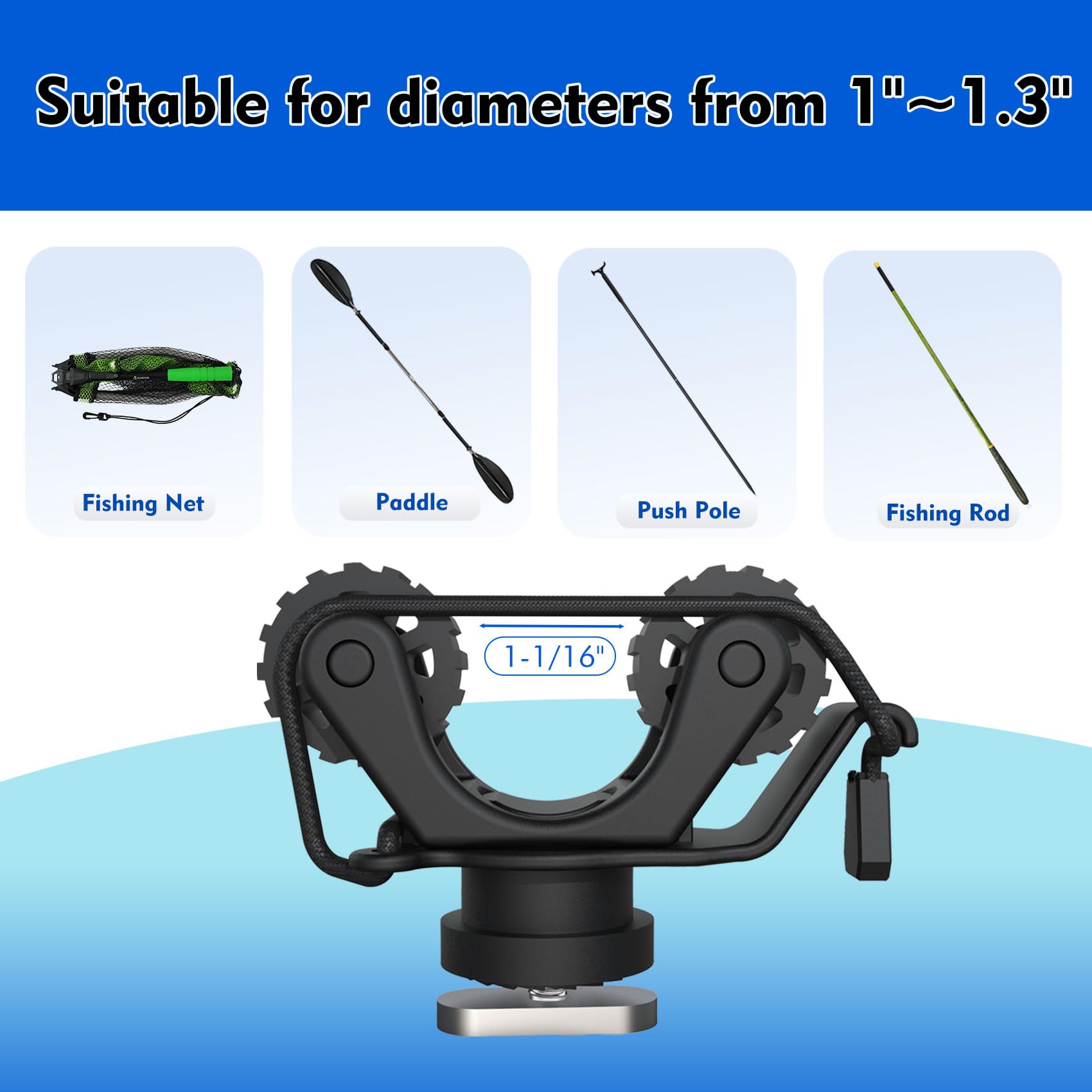 ที่ยึดไม้พายเรือคายัค อุปกรณ์ต - Fishing Kayak Rod Holder บทวิจารณ์และราคา