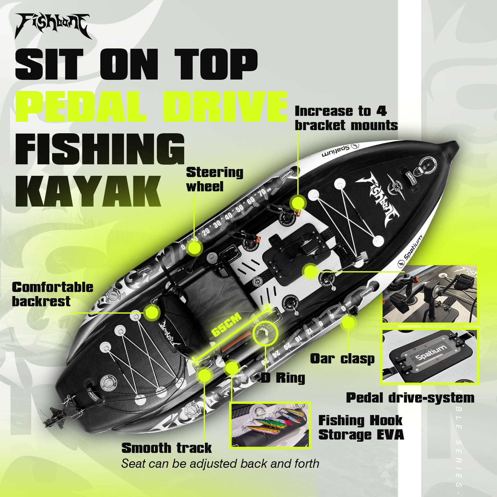 เรือคายัคพองลมแบบมีแป้นเหยียบ  - Fishing Kayak Inflatable บทวิจารณ์และราคา